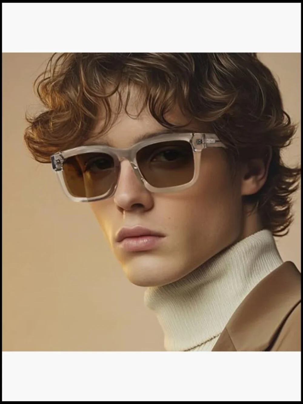 Chunky Rectangle Polarized Sunglasses Retro Thick Frame UV400 Protection Driving